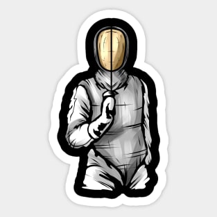 En Garde - Fencer holding his Foil For Fencing Sticker